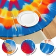thumbnail image 4 of Colorful Tie Dye Mandala Round Fitted Tablecloth with Elastic Edge,Dining Table Cover Waterproof,Outdoor Round Tablecloth for Camping,Dining,Indoor and Outdoor, 4 of 7