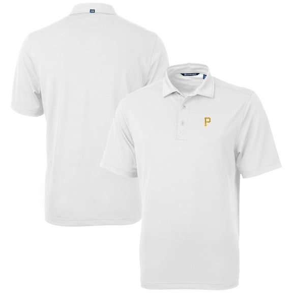 Men's Cutter & Buck  White Pittsburgh Pirates Virtue Eco Pique Recycled Polo