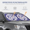 thumbnail image 3 of Goofa Blue And White Porcelain Pattern Pattern 2 Piece Car Windshield Sun Shade Foldable | Front Windshield Shade for Sun, Heat and UV Rays | Sunshade for Car Front Window-Small, 3 of 7