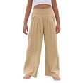 thumbnail image 4 of Fengactive Little Girls Wide Leg Sweatpants Casual Loose Baggy Lounge Pants for Girls with Pockets, 4 of 7