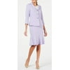 Le Suit Womens Skirt Suit Petite 3 Button Flounce-Hem Purple 6P