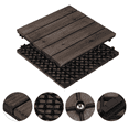 thumbnail image 3 of Smile Mart 12" x 12" Interlocking Wood Flooring Tiles for Indoor & Outdoor, 11pcs, Black, 3 of 9