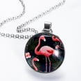 thumbnail image 2 of Flamingo Glass Circular Pendant Necklace - Women's Jewelry, 2 of 5