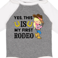 thumbnail image 4 of Inktastic Yes, This is My First Rodeo Cowgirl in Hat and Boots Girls Long Sleeve Baby Bodysuit, 4 of 5