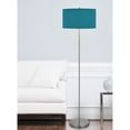 thumbnail image 5 of 150W 3 wayt Cromwell metal floor lamp with aqua blue linen shade, 5 of 5