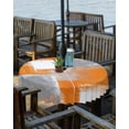 thumbnail image 2 of Fsddascl Burnt Orange Grey Outdoor Tablecloth - 54 Inch Round Dining Table Cover, Modern Oil Painting White Geometric Waterproof Outdoor Table Cloth with Umbrella Hole & Zipper for Picnic/Patio, 2 of 7