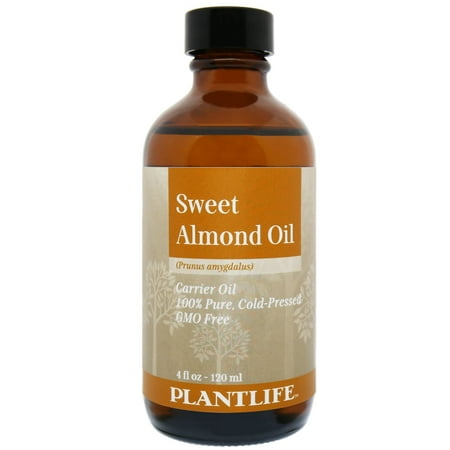 Plantlife Sweet Almond Carrier Oil – Cold Pressed Non-GMO and Gluten Free Carrier Oils – For Skin Hair and Personal Care – 4 oz