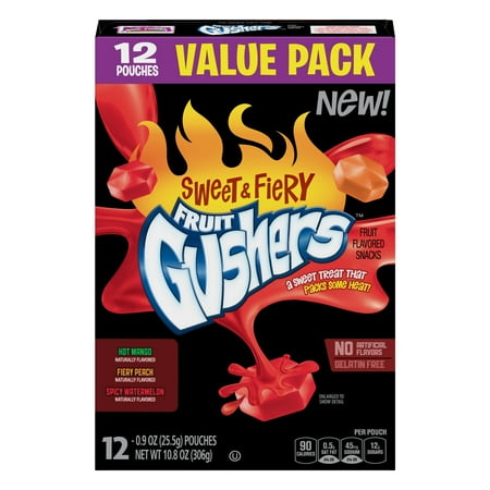 India Sweet Fruit - (2 Pack) Fruit Gushers Sweet & Fiery Fruit Flavored Snacks, 12 ct, 10.8 oz Box