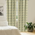 thumbnail image 2 of Ambesonne Yellow and Green Curtains, Retro Daisies, Pair of 28"x84", Army Green and Yellow, 2 of 5