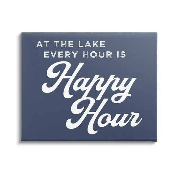 Stupell Industries Ever Hour's Happy Hour Nautical Lake Sign,20 x 16, Design by Daphne Polselli