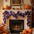 thumbnail image 5 of Chmadoxn Pastel Halloween Decor Pink & Purple Artificial Maple Leaf Garland, 66.9" Faux Hanging Vine Foliage for Fireplace Mantel Table Centerpiece Indoor Home Decoration, 5 of 9