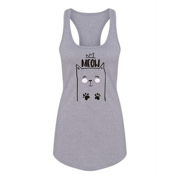 Kitten With Meow Crown Racerback Tank Women -Image by Shutterstock, Female x-Small