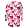 thumbnail image 5 of Inverlee Valentine's Day Shirts for Women Sweet Love Heart Graphic Tees Casual 3/4 Sleeve Blouse Crewneck Going Out T-shirt Tops Spring Clothes for Women 2025, 5 of 5