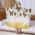 thumbnail image 5 of White Butterfly Flower Dot Pattern Hooded Bath Towel，50"x30" for Ages 3 To 12 Kids, Quick Dry Lightweight Soft Microfiber Hood Beach Towel Cover Up for Kids, 5 of 7