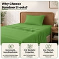 thumbnail image 4 of Lux Decor Rayon from Bamboo Blend Twin Sheets Set - 3 Piece Soft Cooling Bed Sheets Set - Sage, 4 of 9