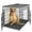 42", variant on SONGMY 24-inch Folding Metal Dog Crate, Double Door Dog Crates with Tray Pan, Heavy Duty Pet Cage for Small Dogs