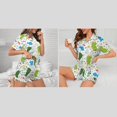 thumbnail image 5 of HPINK-T Women Pajamas Sets Short Sleeve Sleepwear, Soft Satin Button Down Lounge Wear Set 2 Piece Pjs Shorts Set XS-2XL, 5 of 12
