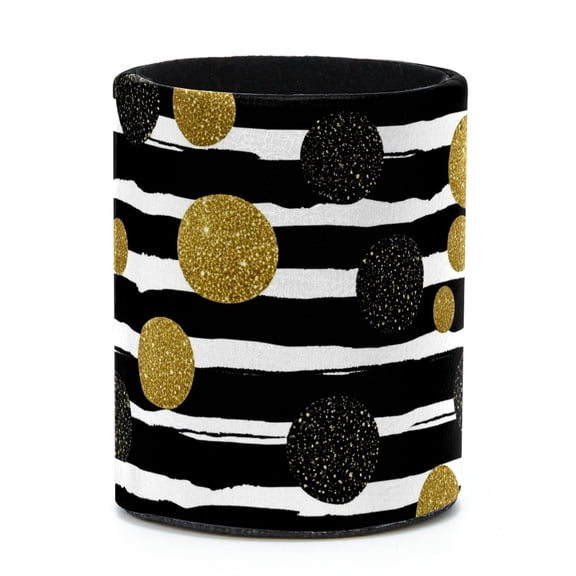 ERJLKXP Black and White Striped Polka Dots Small Pen & Pencils Holder for Desk Organizer,Desktop Stationery Storage for Office Supplies, Pencils and Makeup Brush Holder