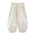 thumbnail image 3 of Qabnzmfo Cotton Pants for Kids Girls Elastic Waist Loose Fit Lounge Trousers Breathable Lightweight Summer Beach Vacation Pants, 3 of 8