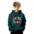 thumbnail image 2 of IWRICH Girls Boys I Survive 100 Days of School Hoodie Cute Funny Printed Hooded Sweatshrits Long Sleeve Tops,Size 2-13 Years Dark Green 160, 2 of 4