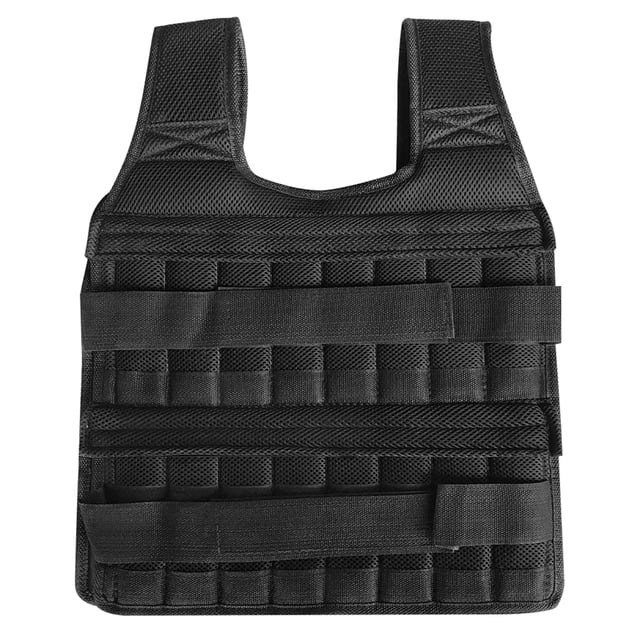 Black Mesh & Cotton Weighted Vest Shell - Ideal for Strength Training, Muscle Building & Fat Loss - Adjustable Loading Up to 35kg/77lb - Lightweight 0.8kg Design - Size 55x44cm (21.7x17.3in) -