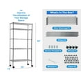 thumbnail image 4 of 5 Tier Shelf Organizer for Kitchen, 1100lbs Capacity Height Adjustable Wire Shelving Unit Rack 30Lx14Wx60H Metal Bathroom Storage Shelves for Bedroom Laundry Room Metal Shelves with Wheels, 4 of 7