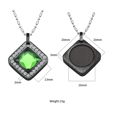 thumbnail image 5 of Wollet Stainless Ssteel Necklace Pendant with Inlaid CZ Stone Volcanic Stone for Women, 5 of 8