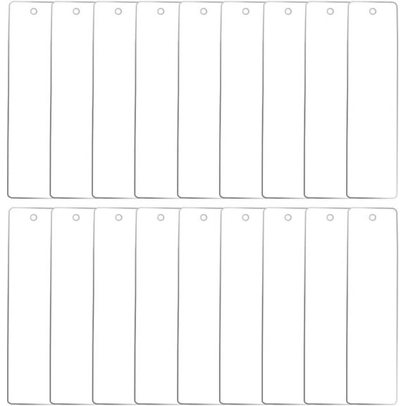 40Pcs Rectangle Acrylic Charm Clear Ornament Blanks Bulk Transparent Unfinished Square Blank Hanging Ornaments Charms with Hole