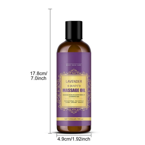 FcBaudy Essential Oil Lavenders Body Massage Oil Massage Muscles And Burn Warm Up And Hydrates Skin With Hydrolyzed Collagens Lavenders Lemon Balm Chamomile 200ml Bodys Massage Oils