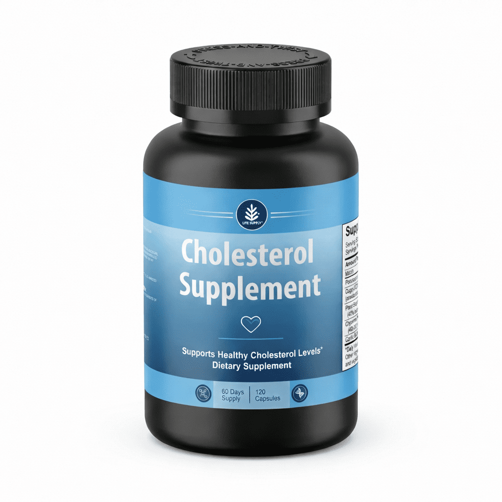 Lite Supply Cholesterol Supplement - 120 Capsules Natural Ingredients to Support Normal HDL and LDL Colesterol Levels. Supports Optimal Circulation