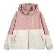 thumbnail image 3 of Tbopshirt Mens Hooded Windbreaker Jacket Color Block Full Zip Long Sleeve Drawstring Hip Lightweight Casual Coat for Spring Fall Sports Outerwear,S-3XL, 3 of 9
