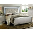 thumbnail image 3 of Contemporary Bellanova 1pc Eastern King Size Bed Bedroom Furniture Leatherette Tufted HB w LED Silver Texture Bedframe, 3 of 7