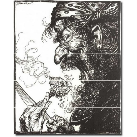 Ceramic Tile Mural-Arthur Rackham Illustration Painting 22. 17" w x 21.25" h using (20) 4.25 x 4.25 ceramic tiles