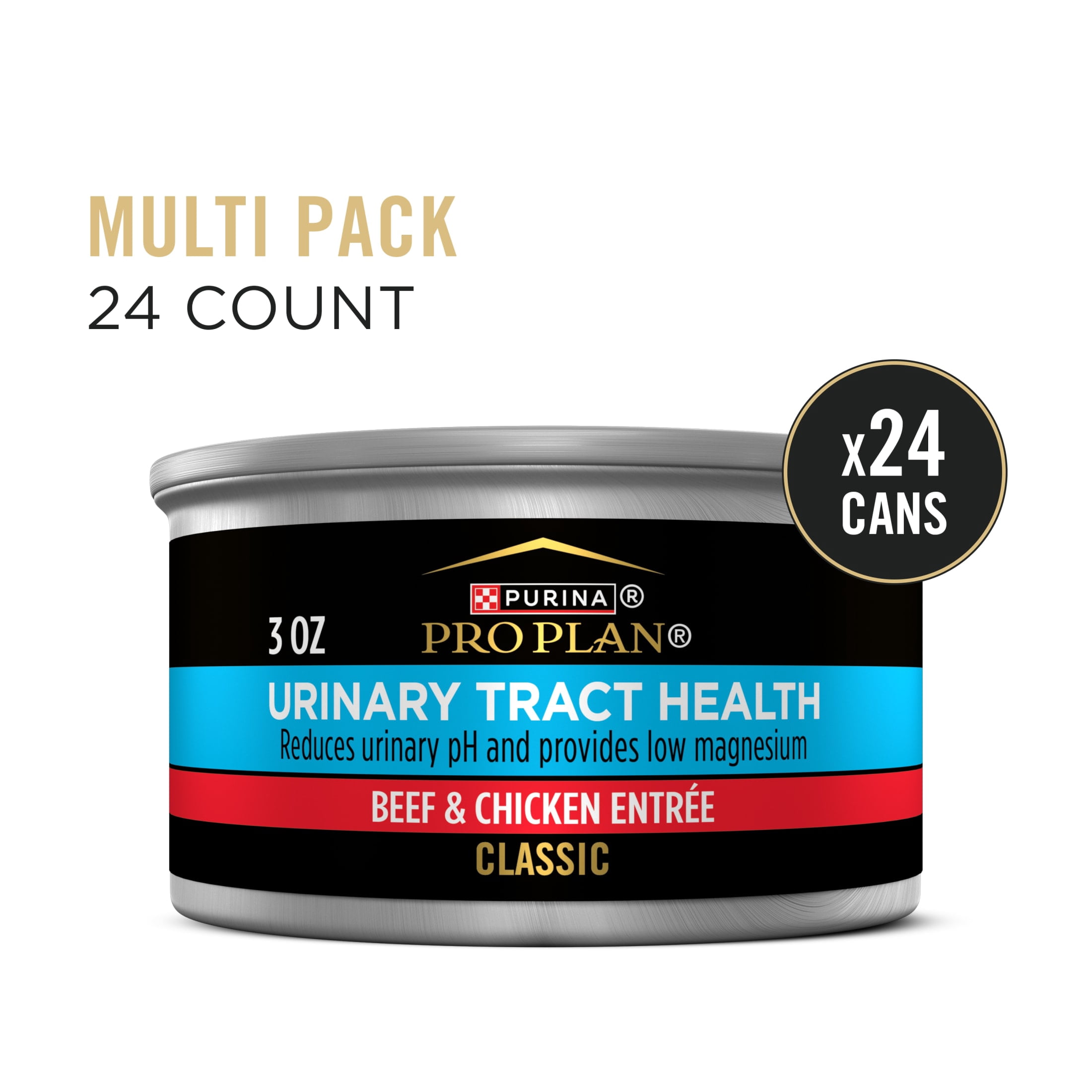 Purina Pro Plan Urinary Tract Health Beef & Chicken Flavor Wet Cat Food, 3 oz Cans (24 Pack)
