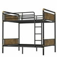 thumbnail image 4 of Twin XL over Twin XL Metal Bunk Bed, Industrial Detachable Bunkbeds with Safety Guard Rails for Teens, Black, 4 of 8