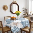 thumbnail image 3 of Light Blue Coral Coastal Table Cloth Waterproof Tablecloths, Summer Beach Starfish Shell Tablecloth Dining Table Cover for Kitchen Party Tabletop Outdoor, Square Tablecloth 54x54 Inch, 3 of 9