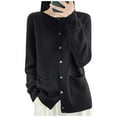 thumbnail image 2 of Wowcloth Women's Solid Color Sweater with Pockets, Raglan Sleeve, Button Detail for Casual Fashion and Daily Wear, 2 of 5