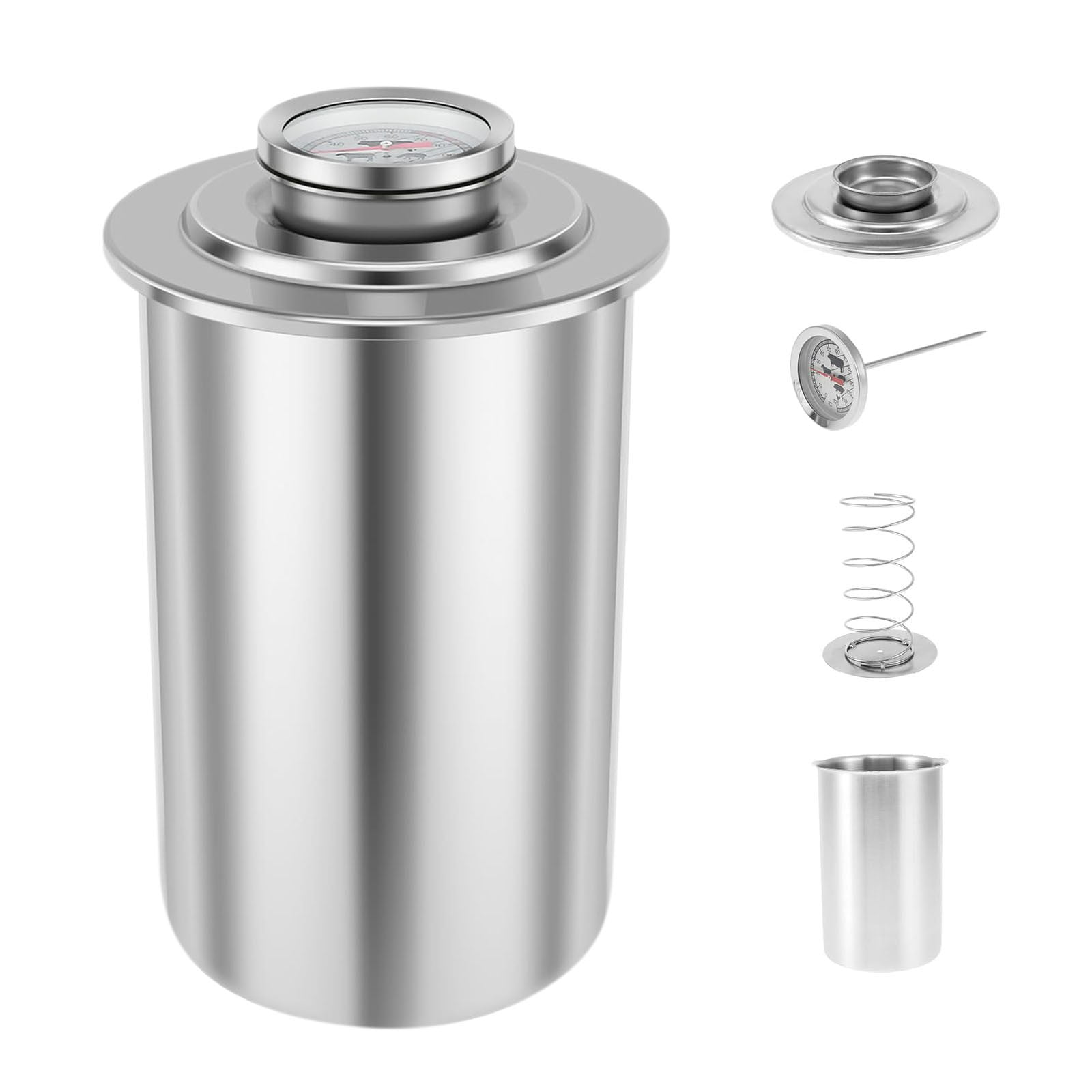 Ham Maker Stainless Steel Meat Press Mold for Making Ham Meat Deli Meat Homemade Lunchmeat Press Maker with a Thermometer