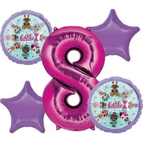 Lol Suprise Balloon Bouquet 8Th Birthday 5 Pcs Party Supplies
