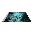 thumbnail image 2 of Ahgly Company Machine Washable Indoor Square Oriental Turquoise Blue Industrial Area Rugs, 3' Square, 2 of 4