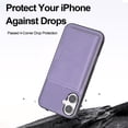 thumbnail image 2 of 2 In 1 Case for iPhone 16 with Kickstand, Detachable Magnetic PU Leather Wallet Case with Card Holder Slots Kickstand Protective Phone Cover Men Women for iPhone 16 - Purple, 2 of 6