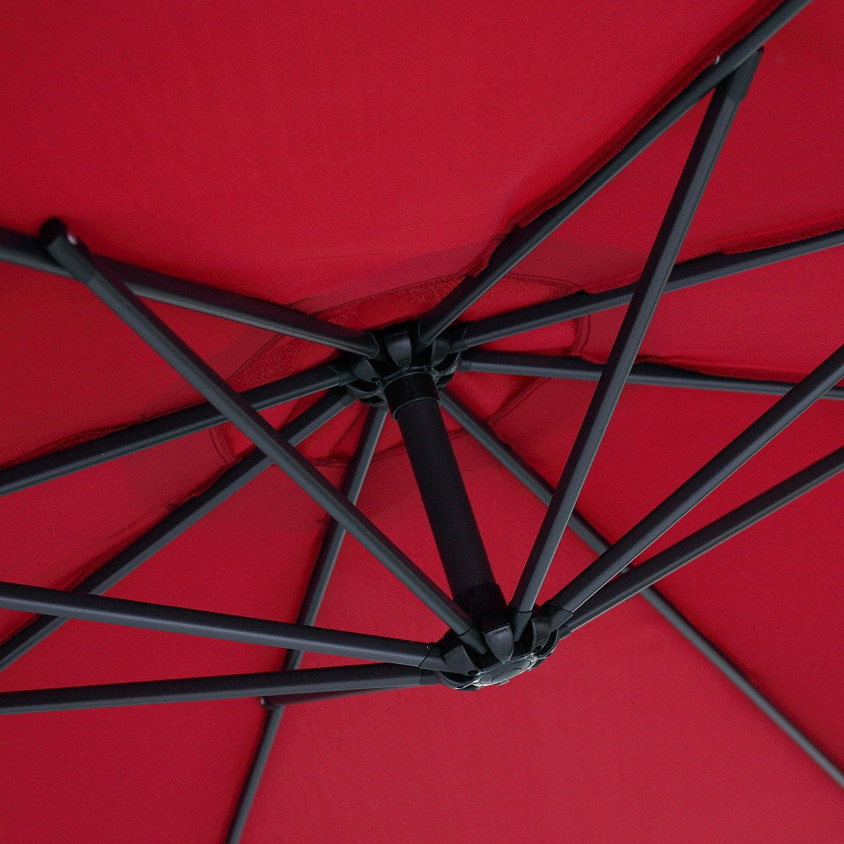 Lowestbest Patio Umbrella Offset Hanging Umbrella Outdoor Market Umbrella, Red