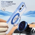 thumbnail image 6 of Allytechgroup Clear Magnetic Case for Apple iPhone 16, iPhone 16 Case for Women Men, Compatible with Magsafe & Car Mount Ring Holder Kickstand Drop Proof Anti-Yellowing Cover, Blue, 6 of 9