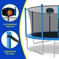 thumbnail image 4 of Kumix Trampoline 1400LBS 14FT Trampoline for Kids Adults, Trampoline with Basketball Hoop, Enclosure, Wind Stakes, Lights, Sprinkler and Socks, Outdoor Heavy Duty Galvanized Recreational Trampoline, 4 of 8