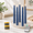 Dark Blue, variant on Brown Wax Finished LED Taper Candles with Timer and Remote, Set of 4