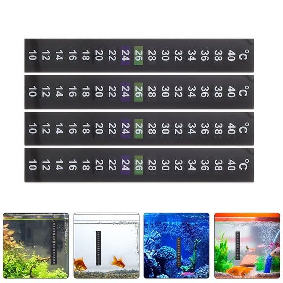 HEATSHAKING adhesive thermometer Fish Tank Thermometer Strips PET Adhesive Pet Lovers Fish Care 8pcs