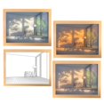thumbnail image 1 of Decoración de pintura con iluminación de 3 colores, imagen de sombra de sol con luz LED A4, 1 of 7