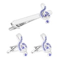 thumbnail image 3 of Shisuyan 1 Set Rhinestone Music Note Men Necktie Tie Bar Clip Business Shirts Cufflinks, 3 of 9