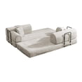 thumbnail image 6 of Leumius 78" Convertible Sleeper Sofa Bed,Folding Mattress Couch with Fixed-Shape Frame,Floor Sofa Lounge Couch for Living Room Bedroom,Light Camel, 6 of 8