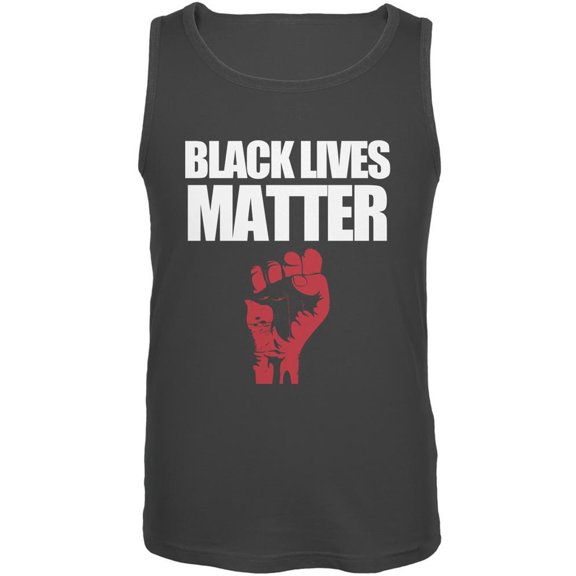 Black Lives Matter Charcoal Grey Adult Tank Top - X-Large